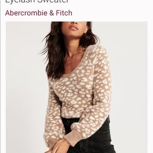 Abercrombie animal print fuzzy eyelash sweater